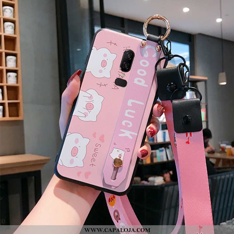 Capas Oneplus 6 Desenho Animado Rosa Pequena, Capa Oneplus 6 Fofas Baratos