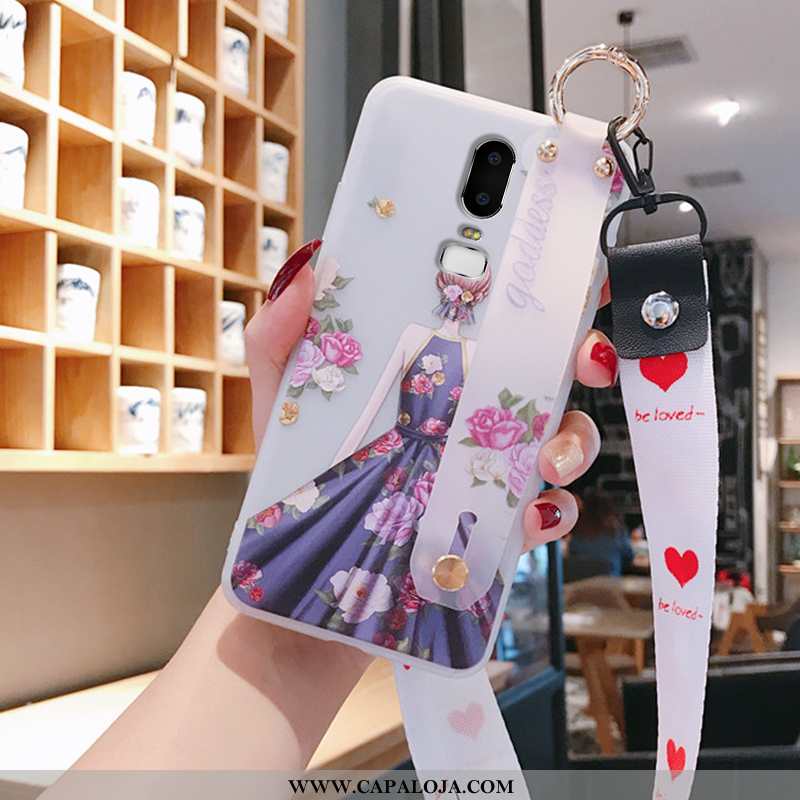 Capas Oneplus 6 Soft Cordao Feminino Cases Roxo, Capa Oneplus 6 Protetoras Baratas