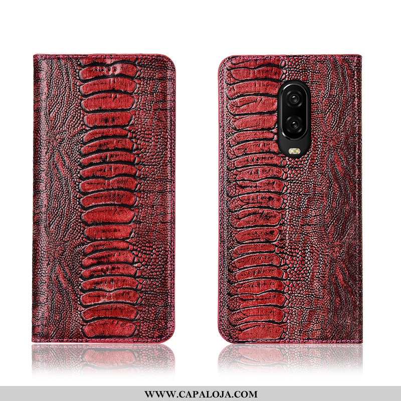 Capas Oneplus 6t Silicone Completa Couro Vermelho, Capa Oneplus 6t Couro Genuíno Online