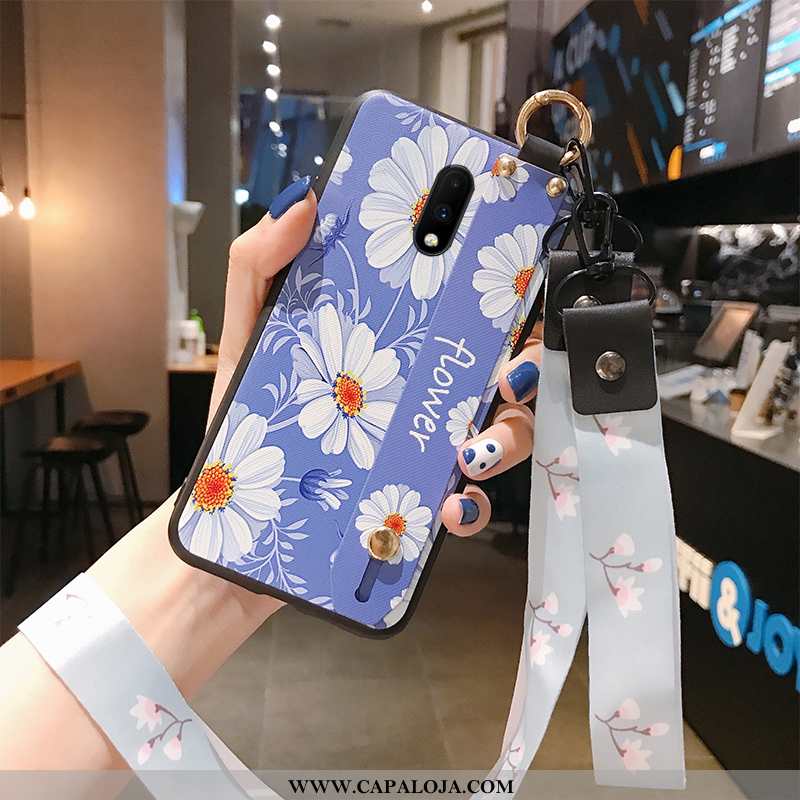 Capas Oneplus 7 Cordao Malha Telemóvel Cases Azul, Capa Oneplus 7 Protetoras Baratas