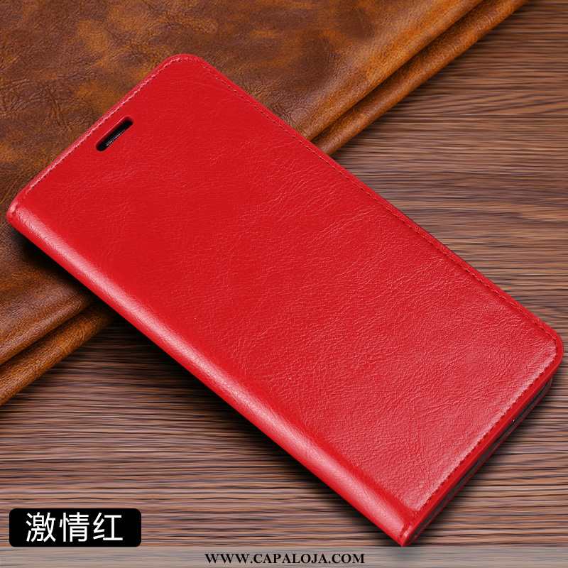 Capas Oneplus 7 Couro Vermelha Antiqueda Vermelho, Capa Oneplus 7 Couro Genuíno Promoção