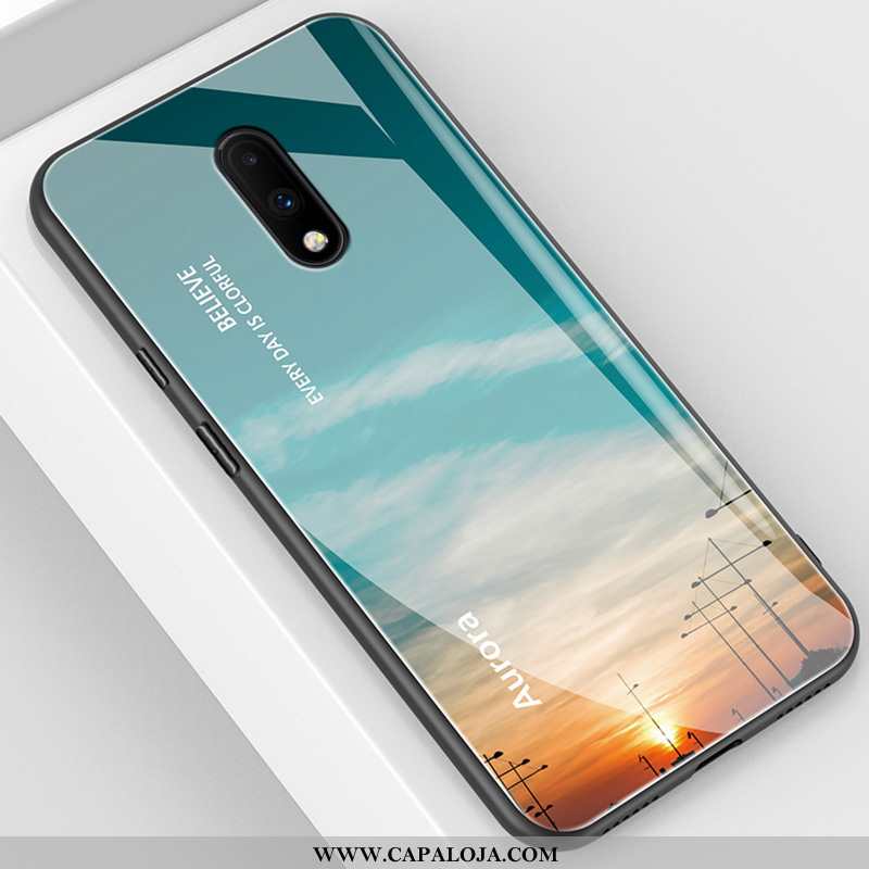 Capas Oneplus 7 Fosco Cases Vidro Vermelha Azul, Capa Oneplus 7 Criativas Promoção