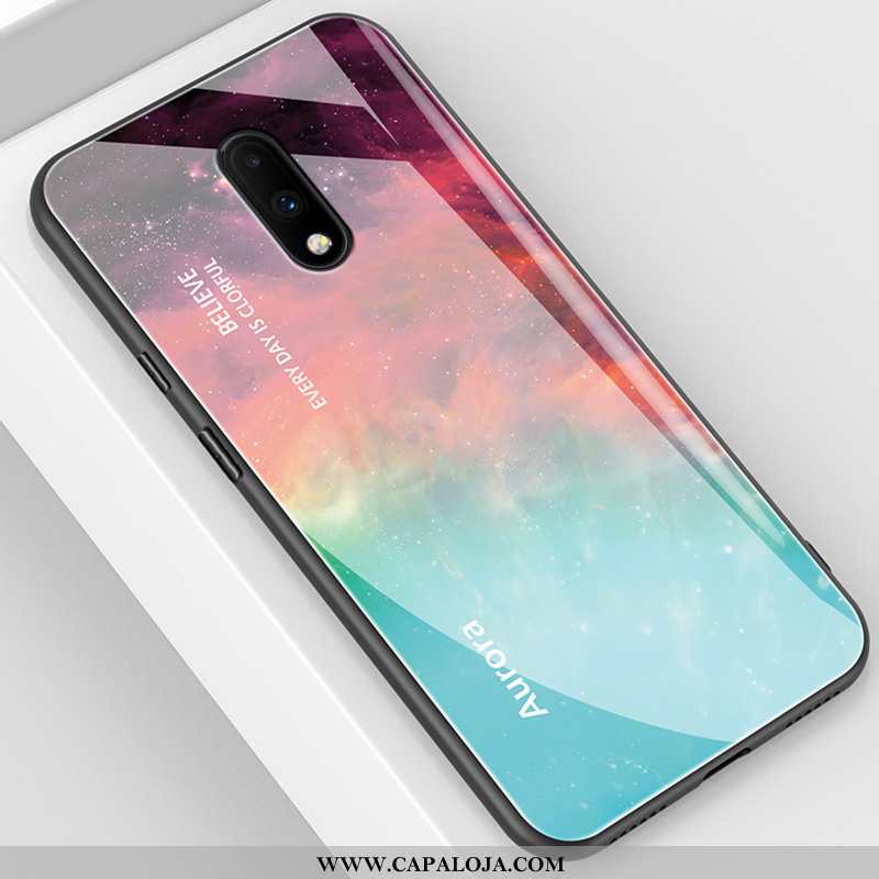 Capas Oneplus 7 Fosco Cases Vidro Vermelha Azul, Capa Oneplus 7 Criativas Promoção