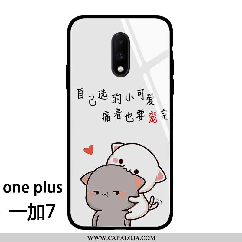 Capas Oneplus 7 Personalizada Vermelha Branco Casal, Capa Oneplus 7 Criativas Barato