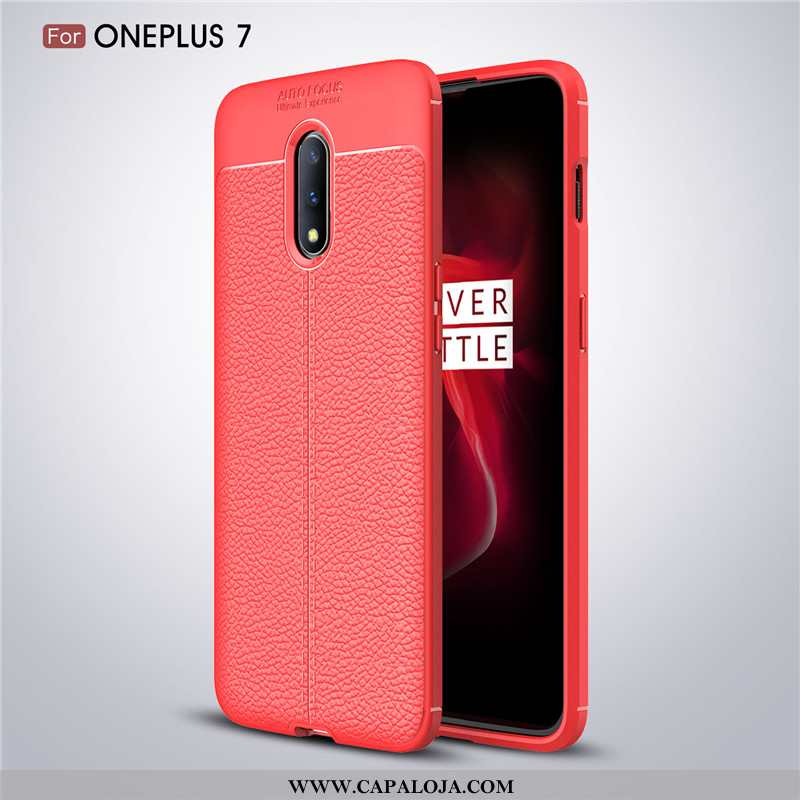 Capas Oneplus 7 Protetoras Telemóvel Negócio Anti Suor Vermelho, Capa Oneplus 7 Couro Venda