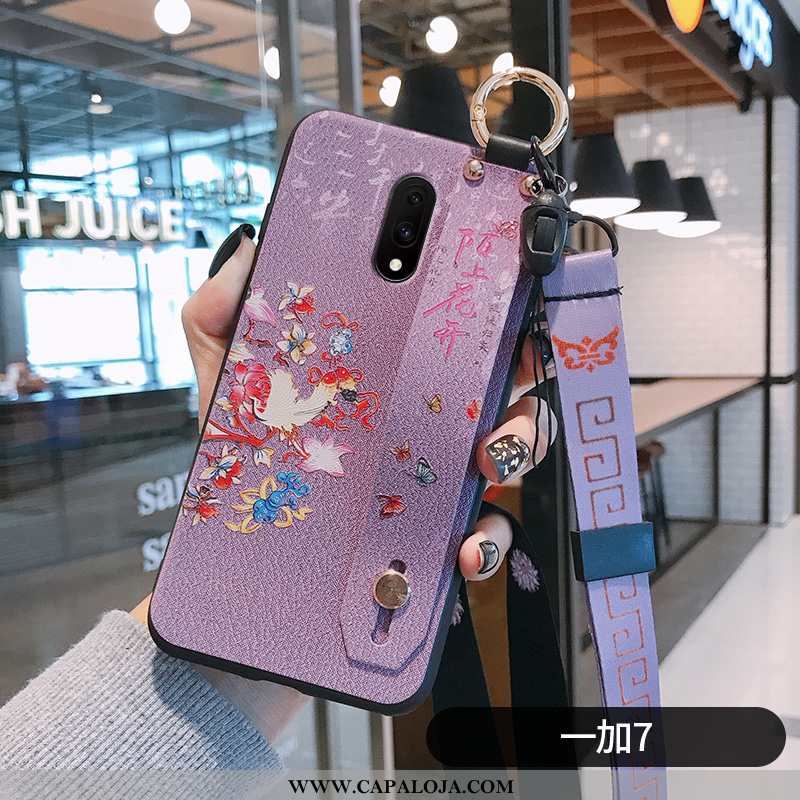 Capas Oneplus 7 Retro Florida Malha Wrisband Roxo, Capa Oneplus 7 Slim Baratas