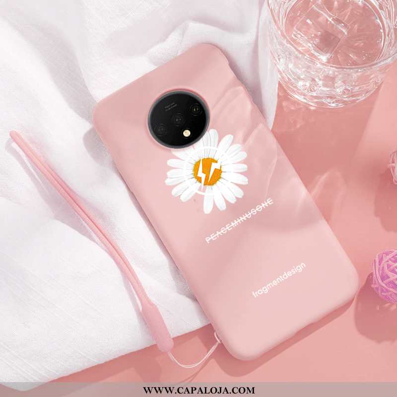 Capas Oneplus 7t Silicone Crisântemo Novas Rosa, Capa Oneplus 7t Simples Comprar