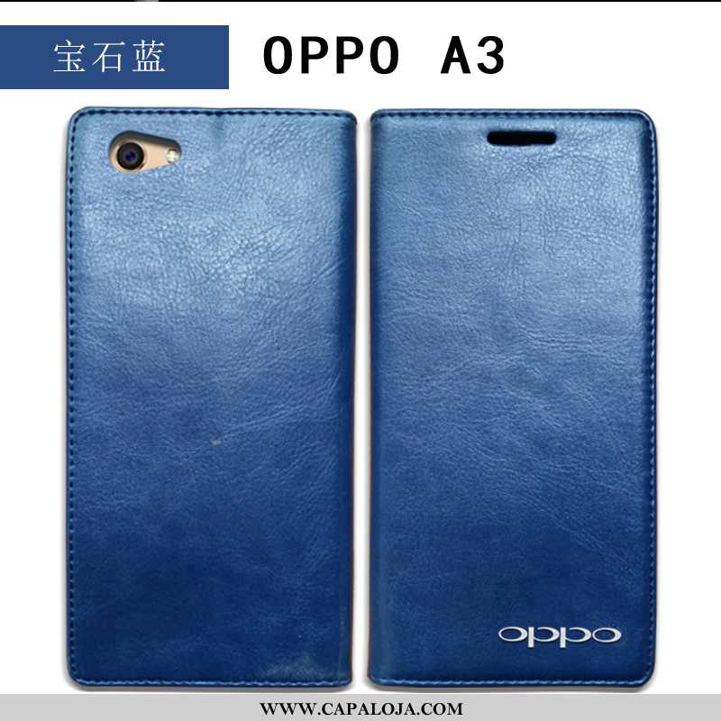 Capas Oppo A3 Couro Genuíno Completa Azul, Capa Oppo A3 Protetoras Promoção