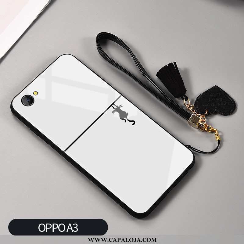 Capas Oppo A3 Vidro Silicone Branca Preto, Capa Oppo A3 Criativas Promoção