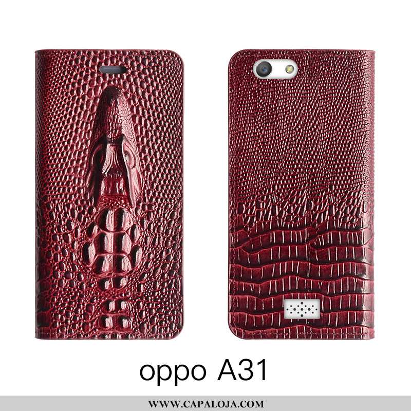 Capas Oppo A31 Couro Genuíno Vermelha Vaca De Grau Rosa, Capa Oppo A31 Couro Promoção