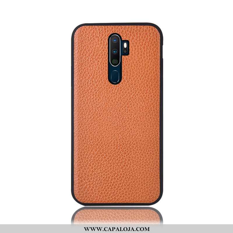 Capas Oppo A5 2020 Couro Genuíno Cases Antiqueda Bordô, Capa Oppo A5 2020 Protetoras Baratos