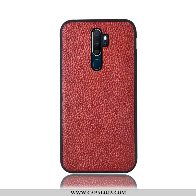 Capas Oppo A5 2020 Couro Genuíno Cases Antiqueda Bordô, Capa Oppo A5 2020 Protetoras Baratos