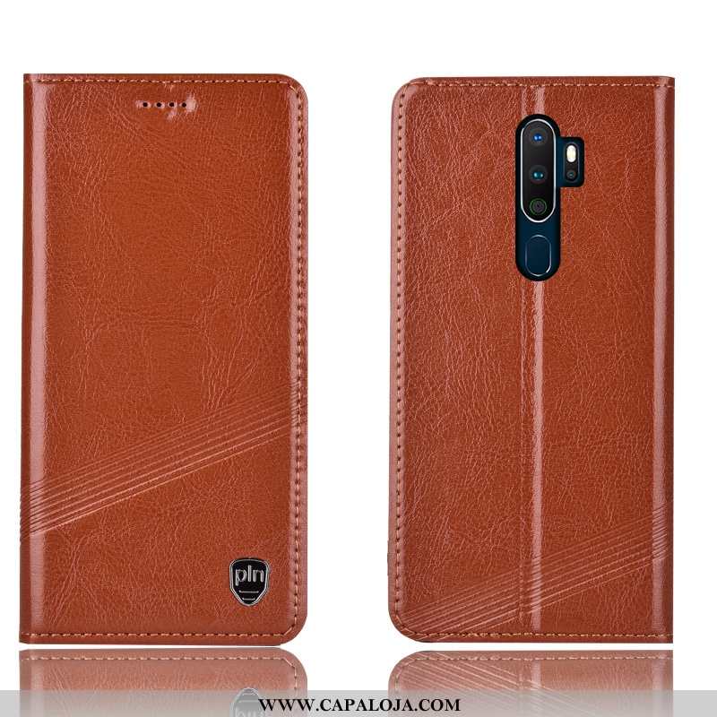 Capas Oppo A5 2020 Couro Legitimo Antiqueda Cases Completa Vermelho, Capa Oppo A5 2020 Protetoras Ve