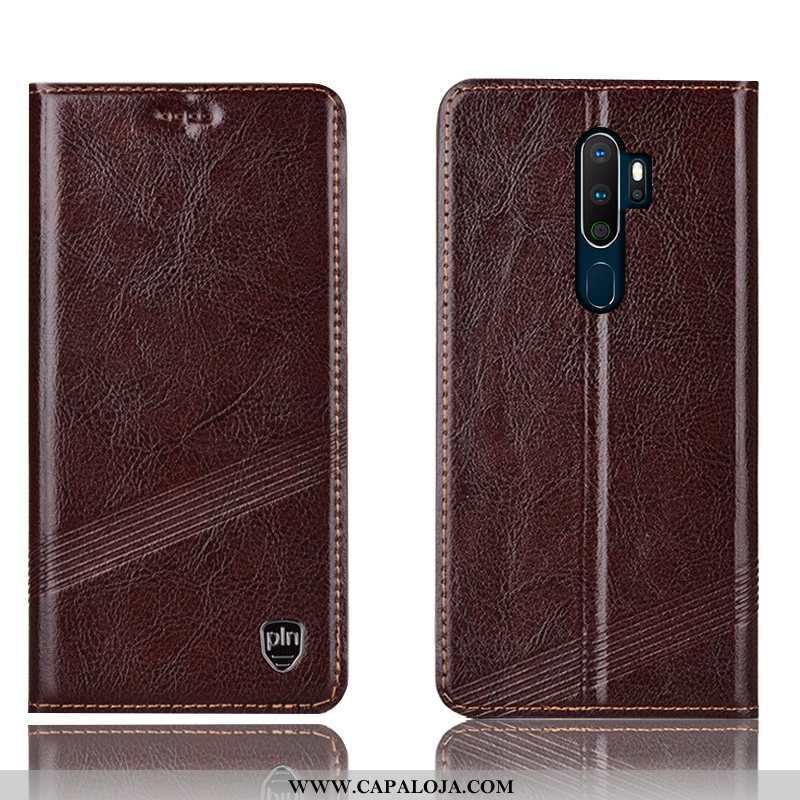 Capas Oppo A5 2020 Couro Legitimo Antiqueda Cases Completa Vermelho, Capa Oppo A5 2020 Protetoras Ve