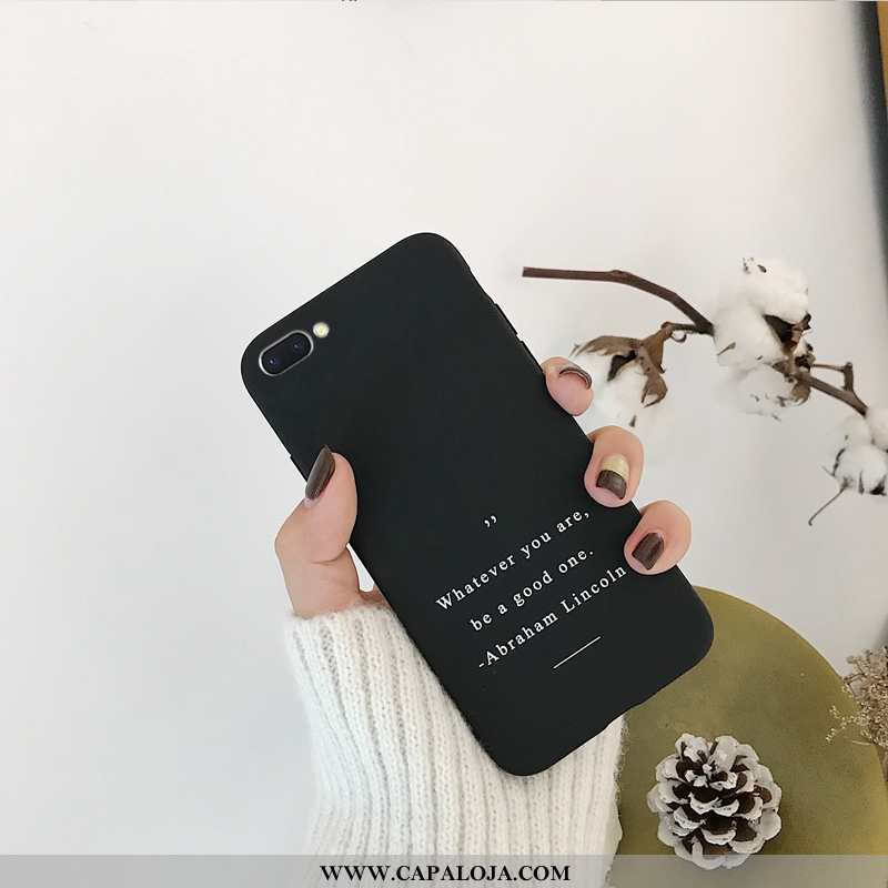 Capas Oppo A5 Criativas Silicone Slim Malha Preto, Capa Oppo A5 Desenho Animado Barato