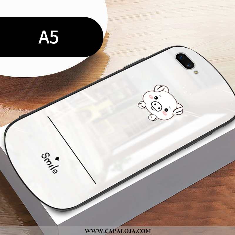 Capas Oppo A5 Criativas Telemóvel Vidro Feminino Branco, Capa Oppo A5 Silicone Barato