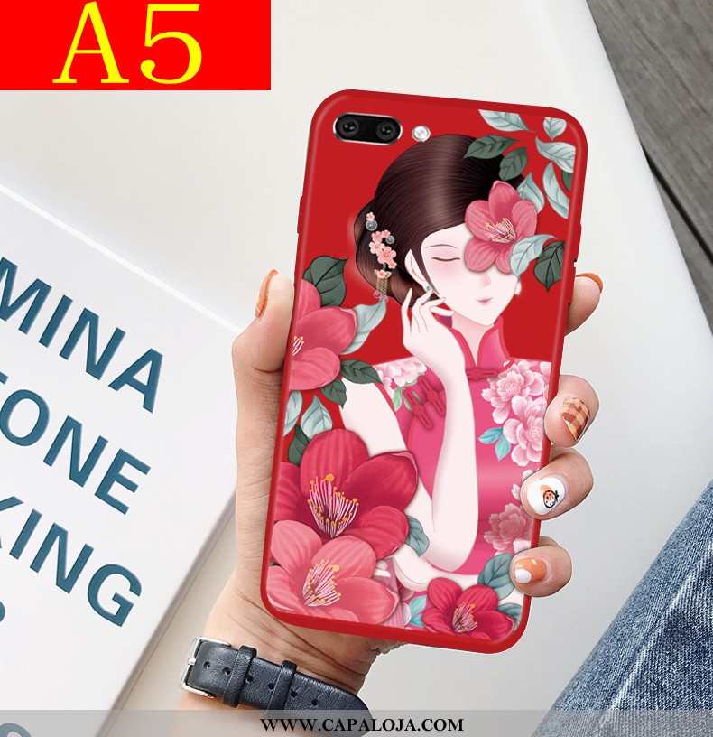 Capas Oppo A5 Moda Antiqueda Criativas Vermelho, Capa Oppo A5 Personalizado Promoção