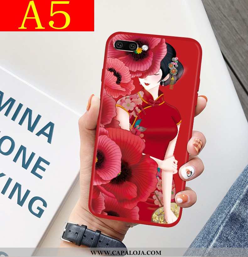 Capas Oppo A5 Moda Antiqueda Criativas Vermelho, Capa Oppo A5 Personalizado Promoção