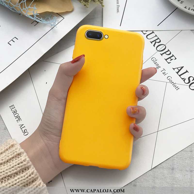 Capas Oppo A5 Moda Feminino Simples Soft Amarelo, Capa Oppo A5 Fosco Barato