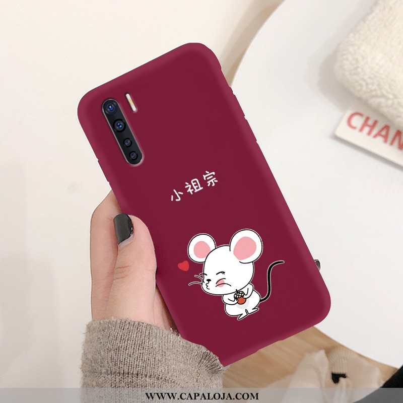 Capas Oppo A91 Criativas Soft Minimalista Telemóvel Vermelho, Capa Oppo A91 Fofas Online