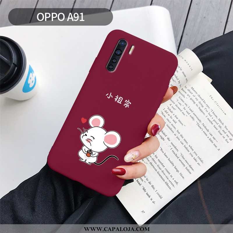 Capas Oppo A91 Criativas Soft Minimalista Telemóvel Vermelho, Capa Oppo A91 Fofas Online