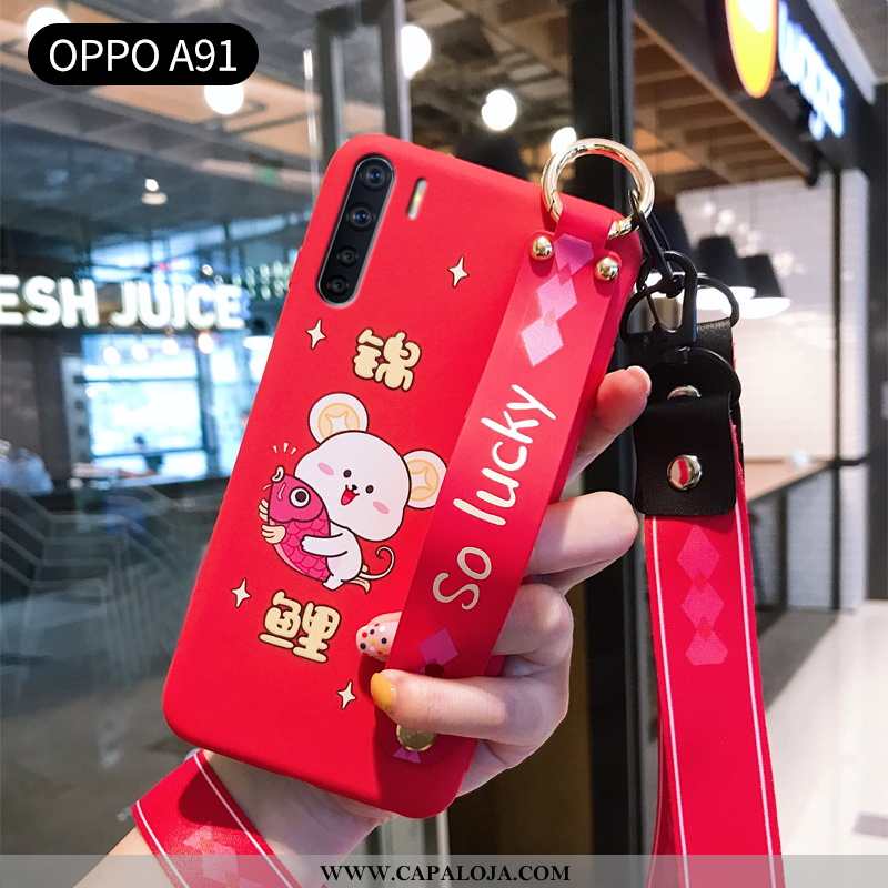 Capas Oppo A91 Criativas Wrisband Slim Estilosas Vermelho, Capa Oppo A91 Desenho Animado Promoção