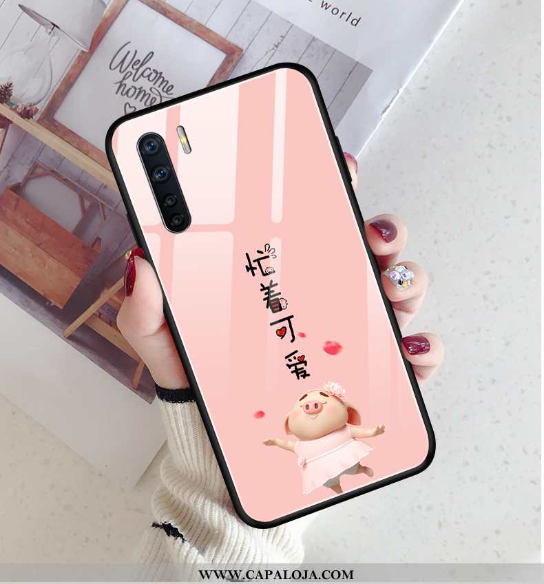 Capas Oppo A91 Desenho Animado Cases Tendencia Slim Rosa, Capa Oppo A91 Bonitos Barato