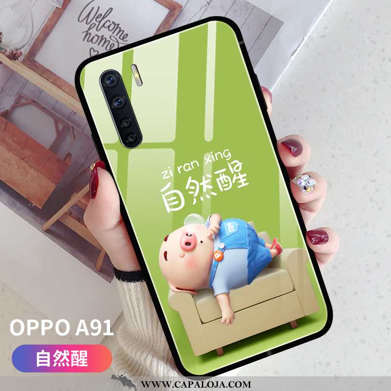 Capas Oppo A91 Desenho Animado Cases Tendencia Slim Rosa, Capa Oppo A91 Bonitos Barato