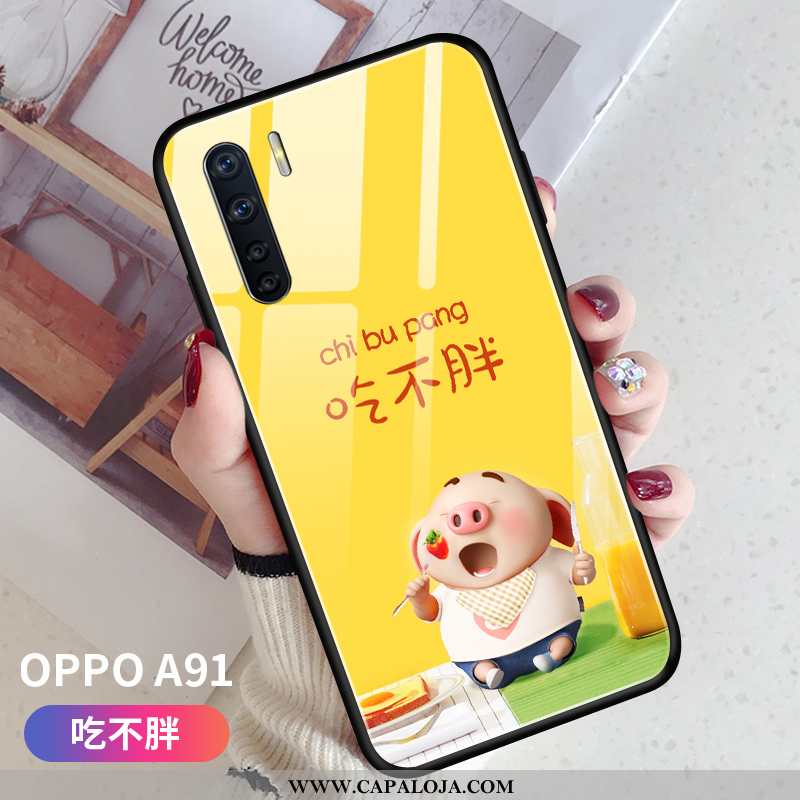 Capas Oppo A91 Desenho Animado Cases Tendencia Slim Rosa, Capa Oppo A91 Bonitos Barato