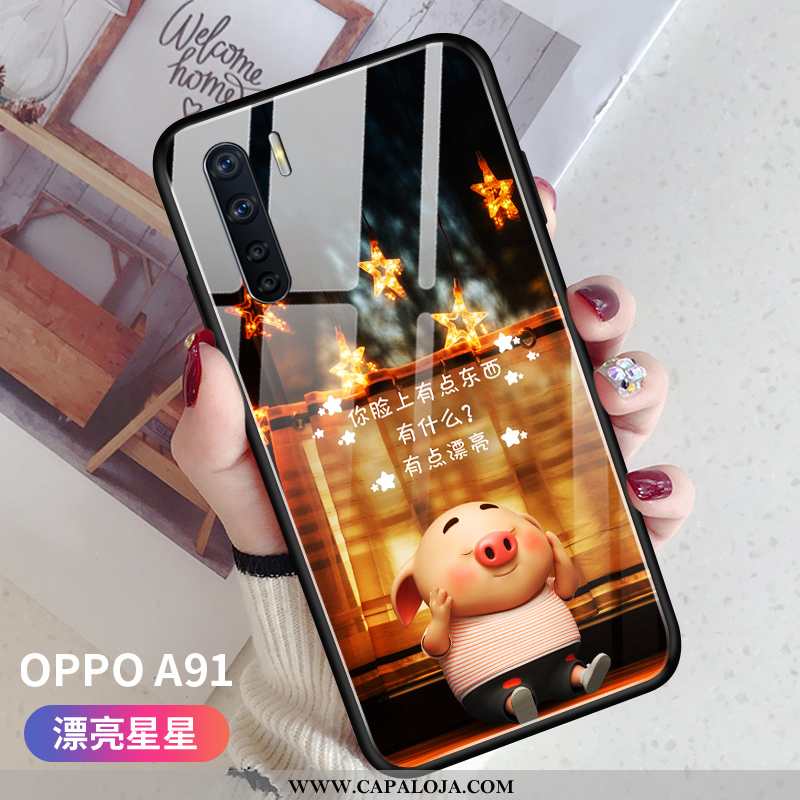 Capas Oppo A91 Desenho Animado Cases Tendencia Slim Rosa, Capa Oppo A91 Bonitos Barato