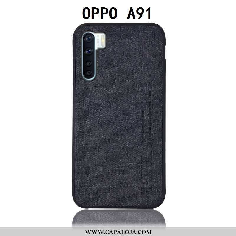 Capas Oppo A91 Linho Traseira Protetoras Cinza, Capa Oppo A91 Couro Baratos