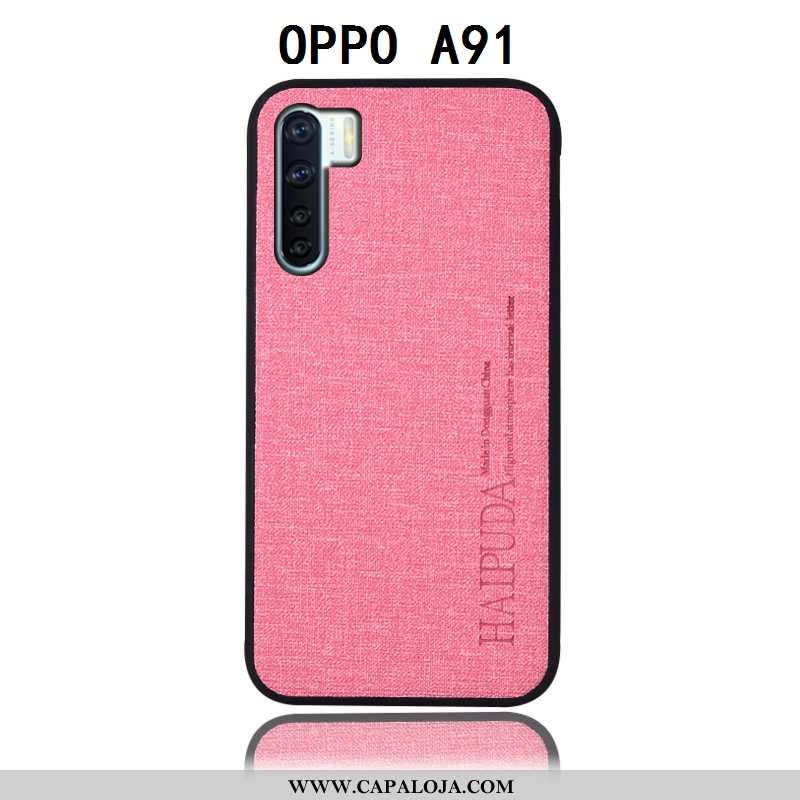 Capas Oppo A91 Linho Traseira Protetoras Cinza, Capa Oppo A91 Couro Baratos