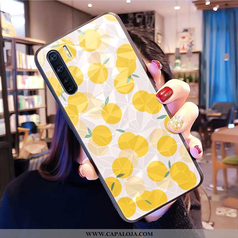 Capas Oppo A91 Pequena Feminino Telemóvel Amarelo, Capa Oppo A91 Amarela Promoção