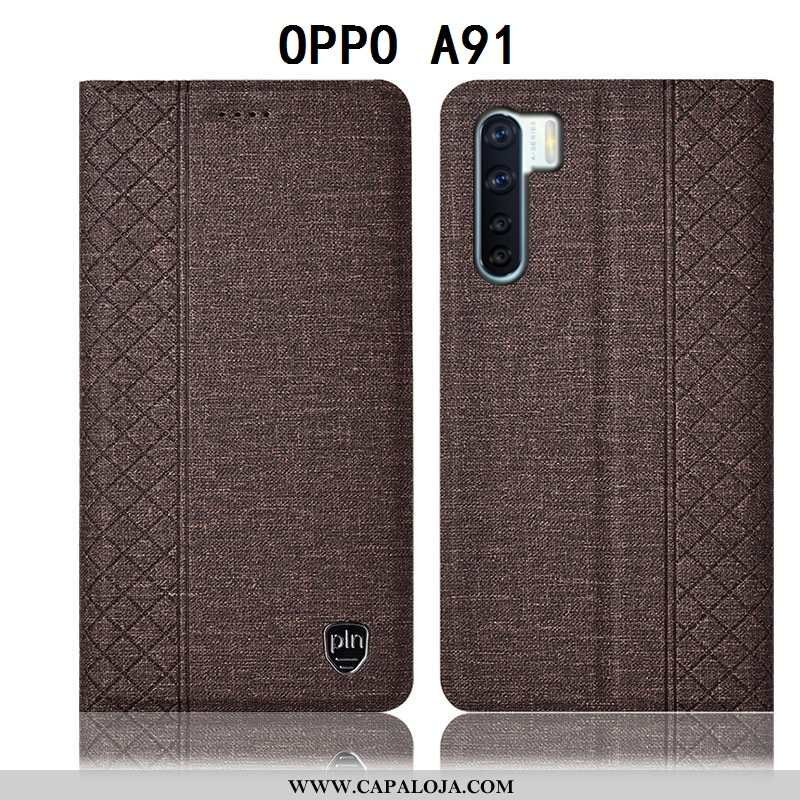 Capas Oppo A91 Protetoras Antiqueda Preto Cover, Capa Oppo A91 Linho Barato