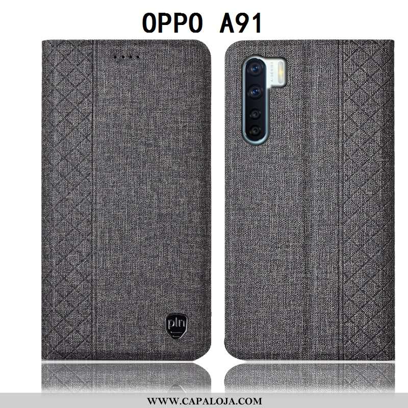 Capas Oppo A91 Protetoras Antiqueda Preto Cover, Capa Oppo A91 Linho Barato