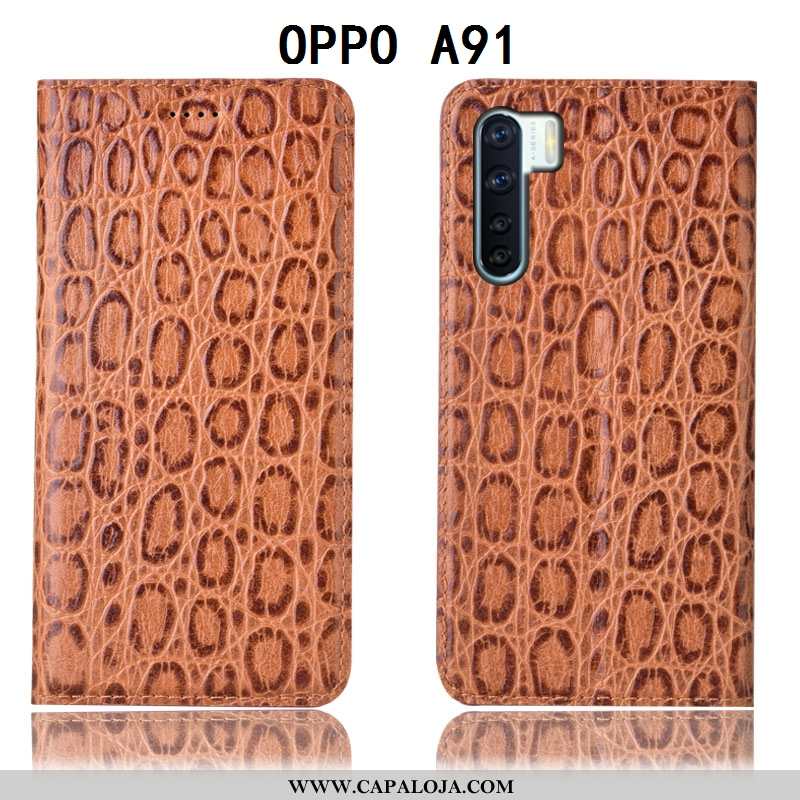 Capas Oppo A91 Protetoras Completa Antiqueda Castanho, Capa Oppo A91 Couro Legitimo Comprar