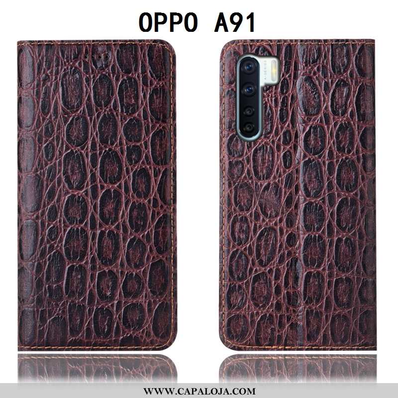 Capas Oppo A91 Protetoras Completa Antiqueda Castanho, Capa Oppo A91 Couro Legitimo Comprar