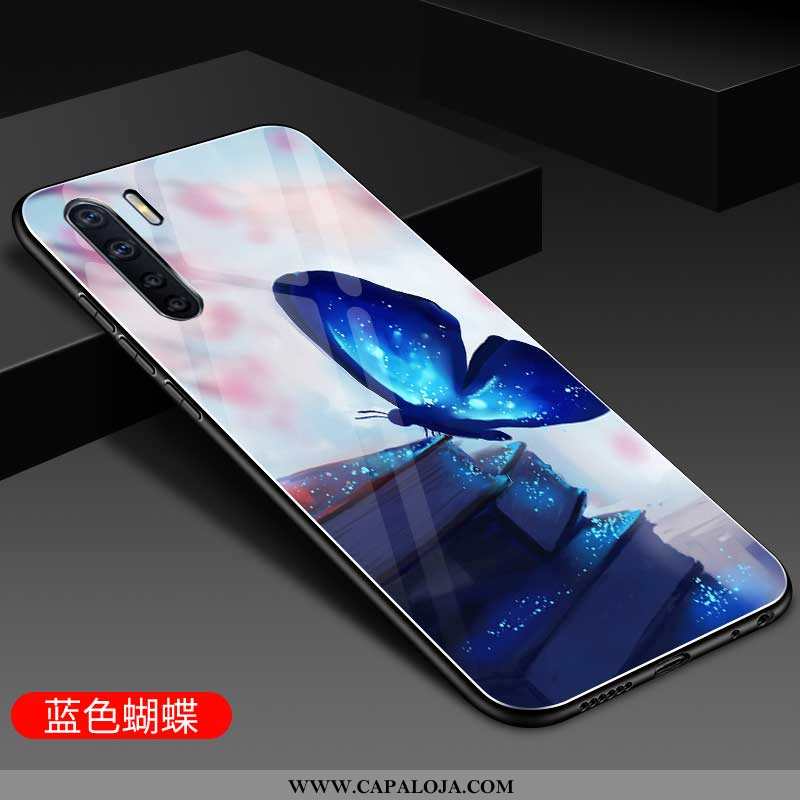 Capas Oppo A91 Vidro Feminino Azul Cases, Capa Oppo A91 Estilosas Barato