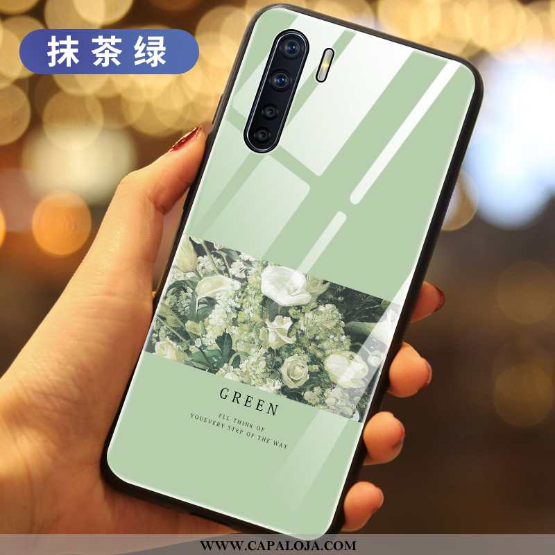 Capas Oppo A91 Vidro Verde Completa Telemóvel, Capa Oppo A91 Cases Promoção