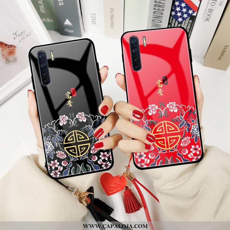 Capas Oppo A91 Vintage Palace Estampado Preto, Capa Oppo A91 Tendencia Baratos