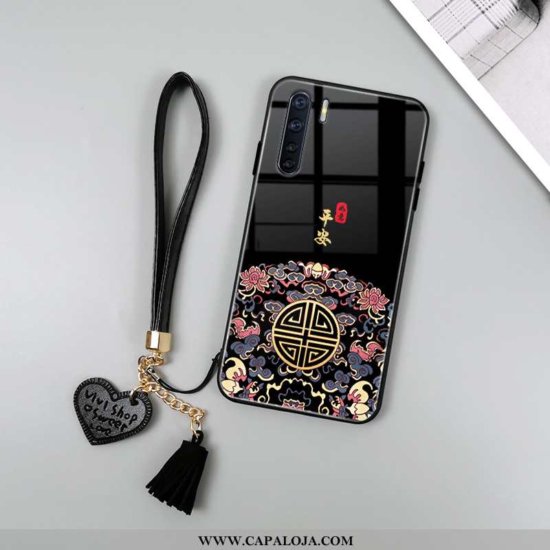 Capas Oppo A91 Vintage Palace Estampado Preto, Capa Oppo A91 Tendencia Baratos