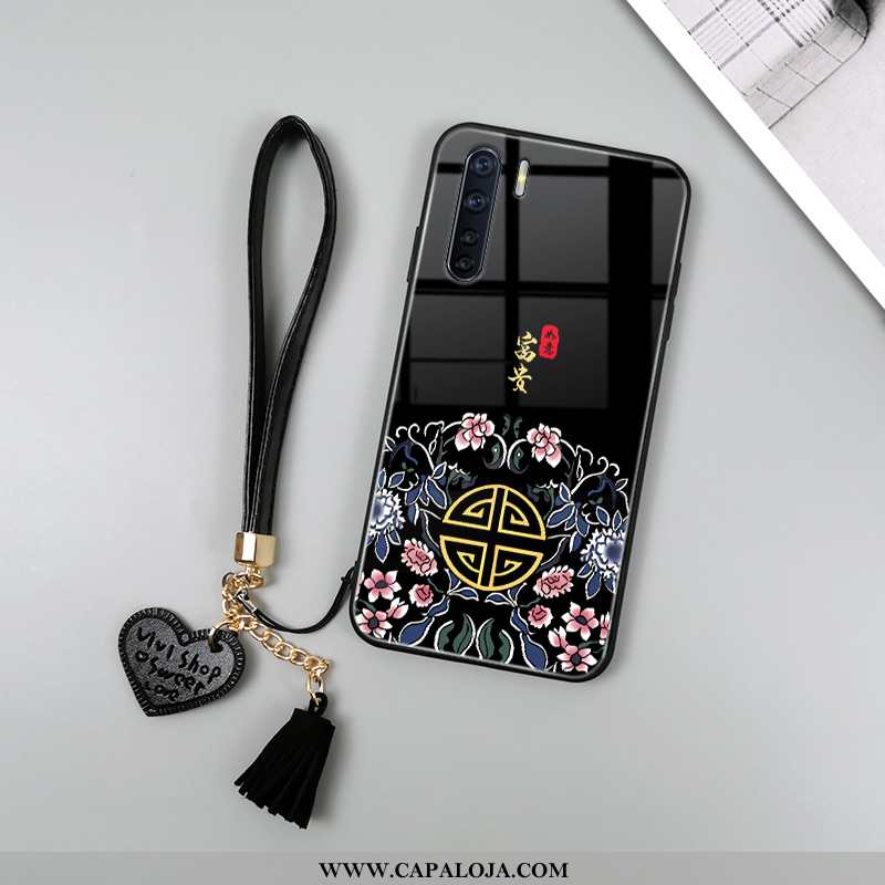 Capas Oppo A91 Vintage Palace Estampado Preto, Capa Oppo A91 Tendencia Baratos