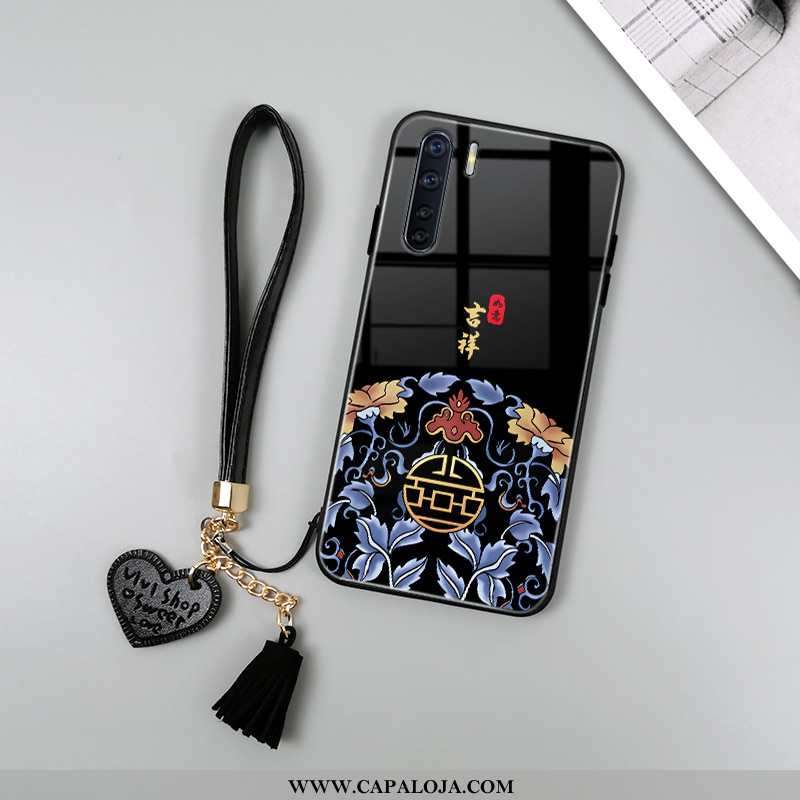 Capas Oppo A91 Vintage Palace Estampado Preto, Capa Oppo A91 Tendencia Baratos