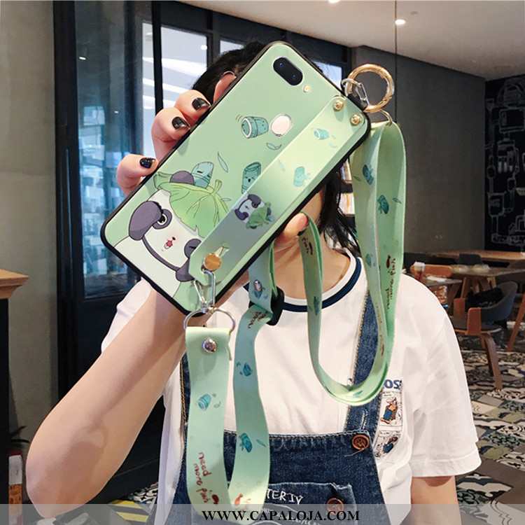 Capas Oppo Ax7 Desenho Animado Wrisband Cordao Cola Verde, Capa Oppo Ax7 Tendencia Venda