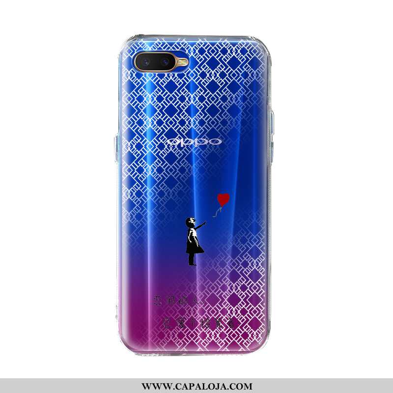 Capas Oppo Ax7 Personalizada Telemóvel Desenho Animado Feminino Azul, Capa Oppo Ax7 Criativas Barato