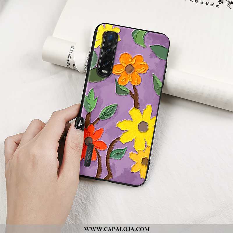 Capas Oppo Find X2 Pro Retro Floridas Fosco Protetoras Roxo, Capa Oppo Find X2 Pro Tendencia Online