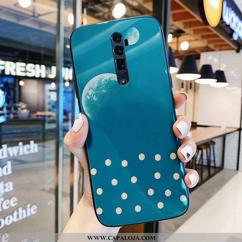 Capas Oppo Reno 10x Zoom Criativas Vermelha Personalizada Vidro Azul, Capa Oppo Reno 10x Zoom Tenden