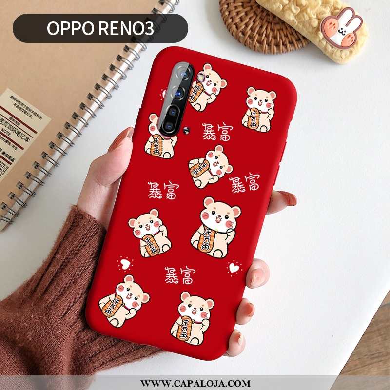 Capas Oppo Reno 3 Bonitos Antiqueda Vermelha Novas Vermelho, Capa Oppo Reno 3 Soft Baratas