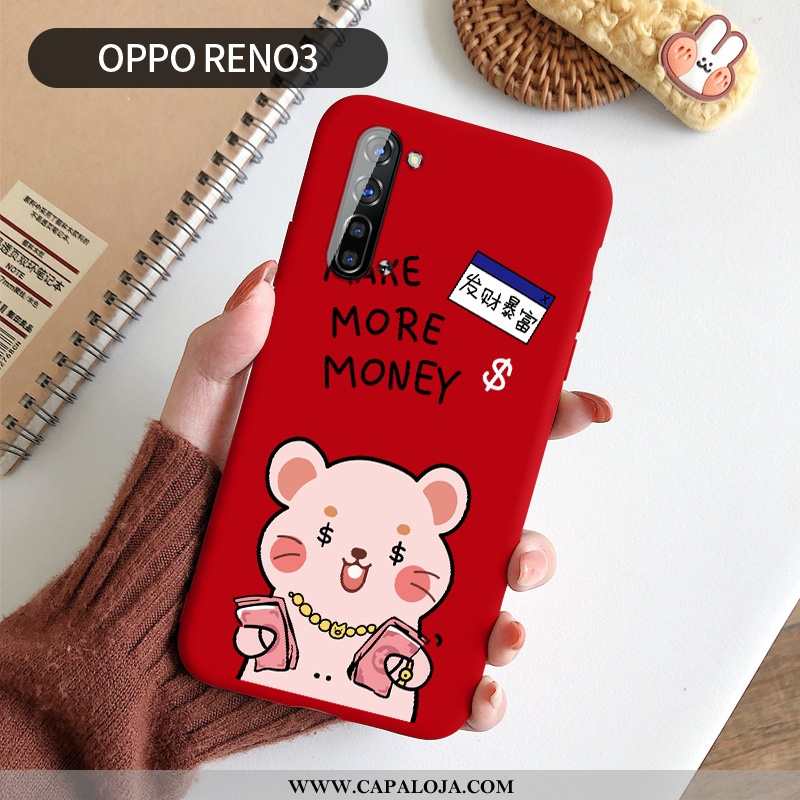 Capas Oppo Reno 3 Bonitos Antiqueda Vermelha Novas Vermelho, Capa Oppo Reno 3 Soft Baratas