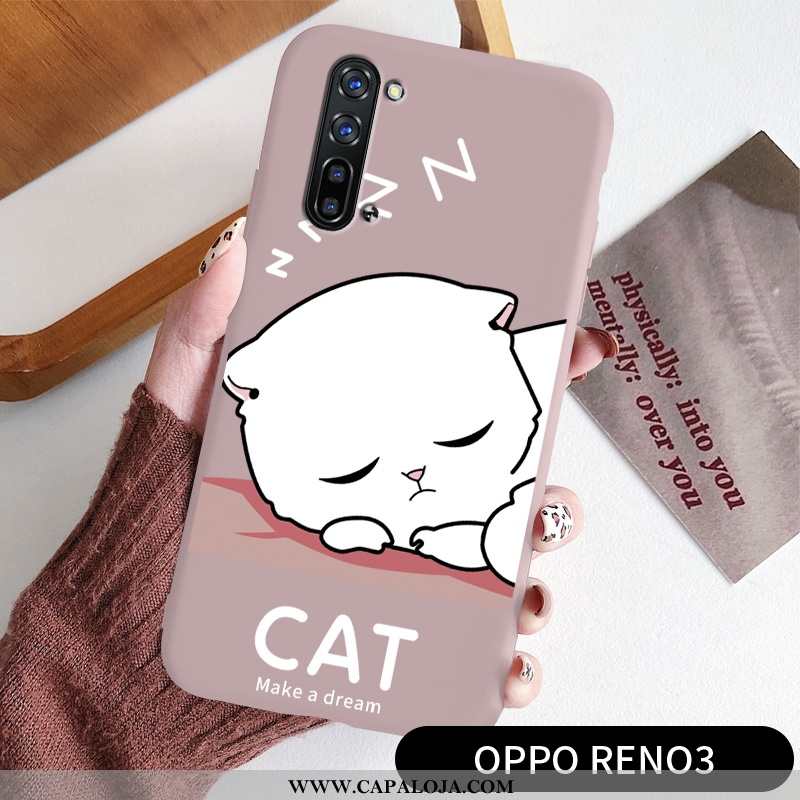 Capas Oppo Reno 3 Criativas Fofas Vermelha Cases Rosa, Capa Oppo Reno 3 Desenho Animado Online